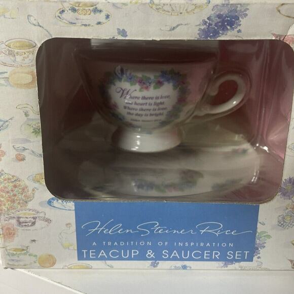 Helen Steiner Rice Teacup and Saucer Set Tradition of Inspiration NIB - Picture 1 of 2